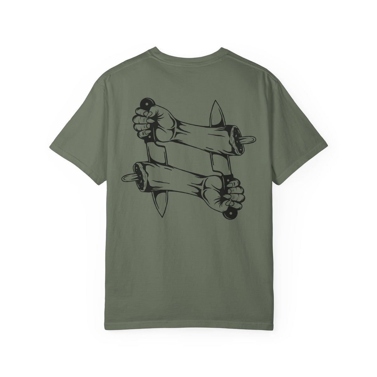 Crossed intentions T-Shirt — Graphic Back Print with Small Chest Logo