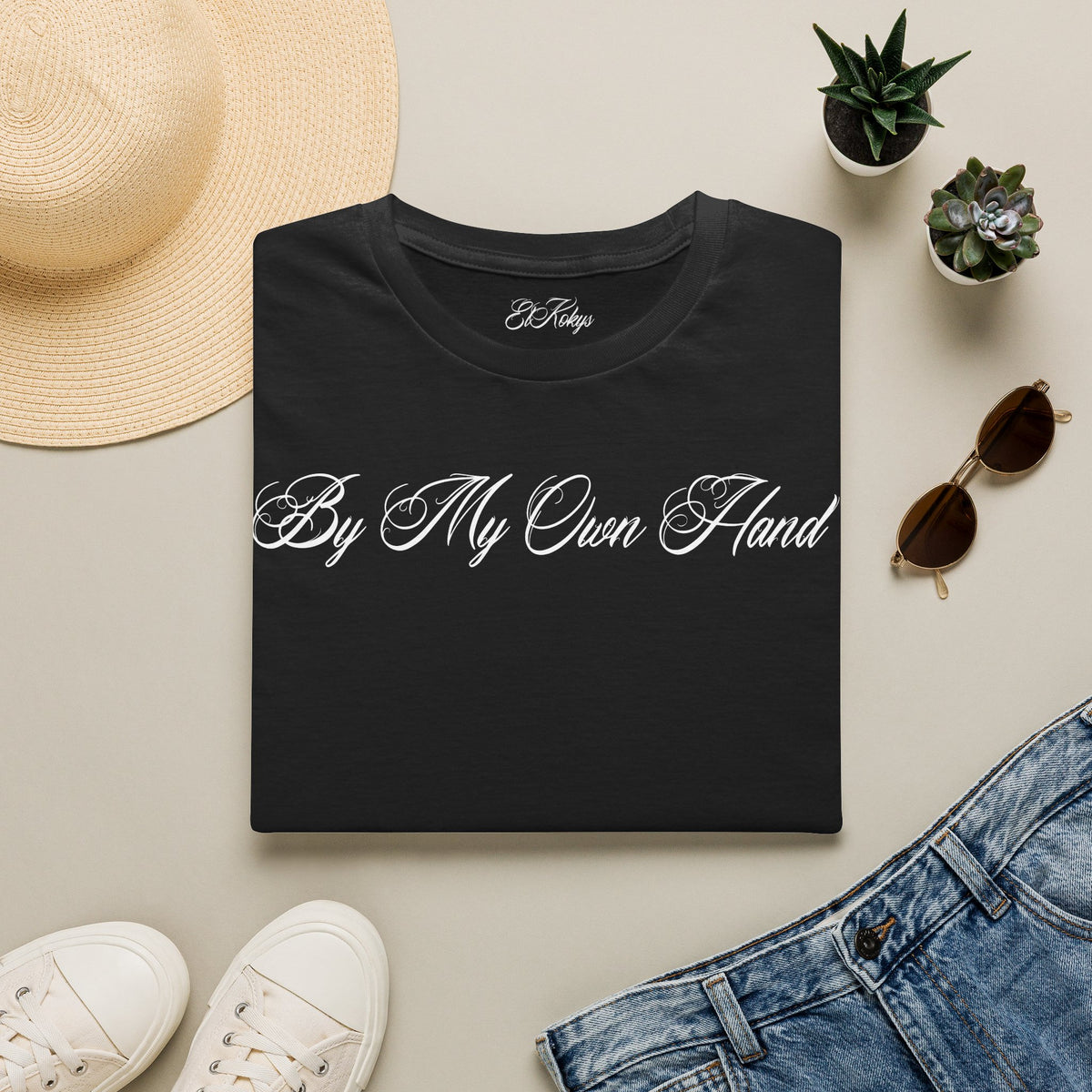 "By My Own Hand" Script Graphic Tee